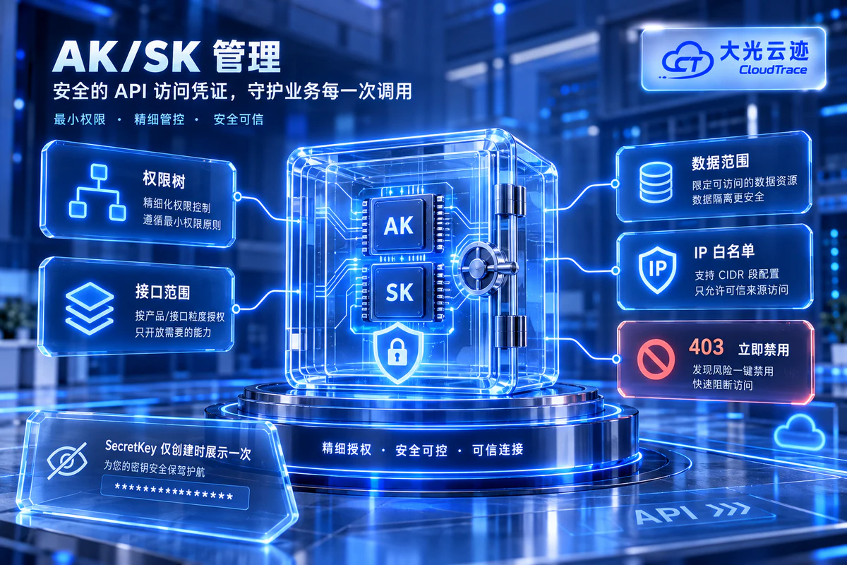 AK/SK 管理 界面示意图